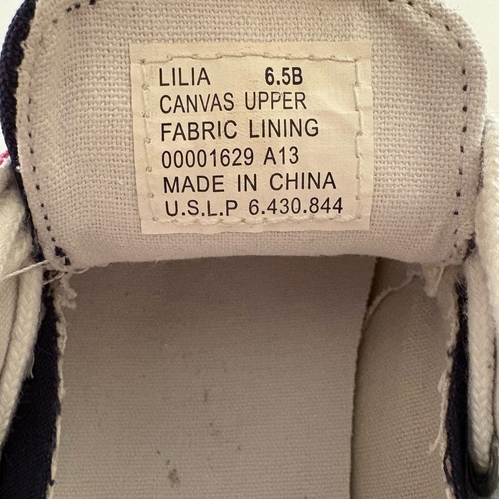 Polo Ralph Lauren Lilia Canvas Boat Shoes Size 6.5 Pink Navy - Picture 10 of 10